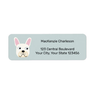 Etiqueta Rótulo de Endereço de Devolução de Buldogue Francê