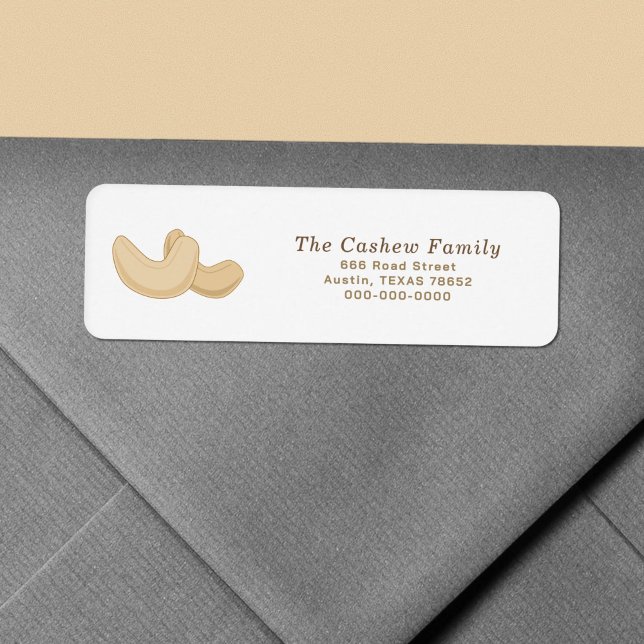 Etiqueta Rótulo de Endereço de Devolução de Caixa (Cashew Return Address Label)
