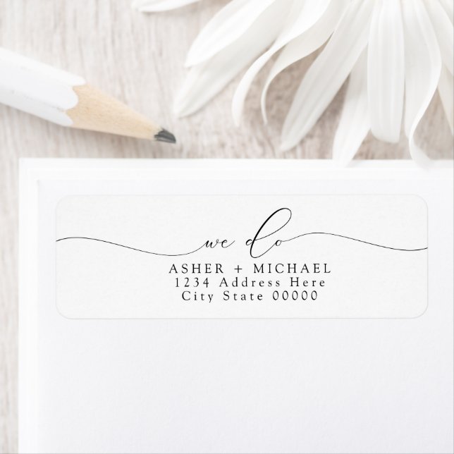 Etiqueta Rótulo de Endereço de Devolução de Casamento ASHER (Insitu)