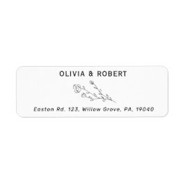 Etiqueta Rótulo de Endereço de Devolução de Casamento Botân