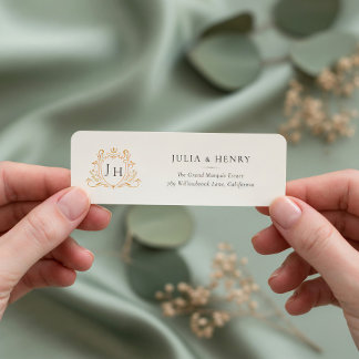 Etiqueta Rótulo de Endereço de Devolução de Casamento com M