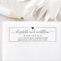 Rótulo de Endereço de Devolução de Casamento Elega