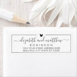 Etiqueta Rótulo de Endereço de Devolução de Casamento Elega