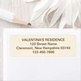 Etiqueta Rótulo de Endereço de Devolução de Casamento em Ma