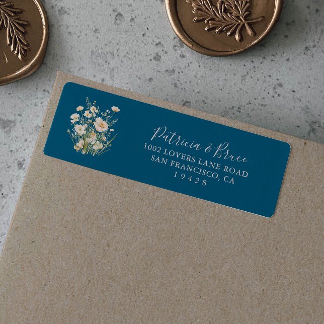 Etiqueta Rótulo de Endereço de Devolução de Flor Silvestre  (Criador carregado)