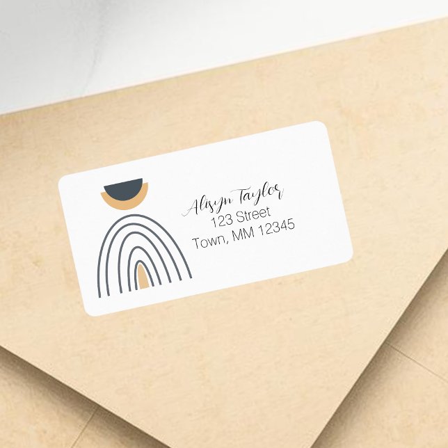 Etiqueta Rótulo de Endereço de Devolução de Forma Geométric (Modern Abstract Geometric Minimalist Address Label)