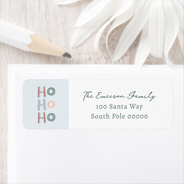 Etiqueta Rótulo de Endereço de Devolução de HoHo (Ho Ho Ho Return Address Label
)
