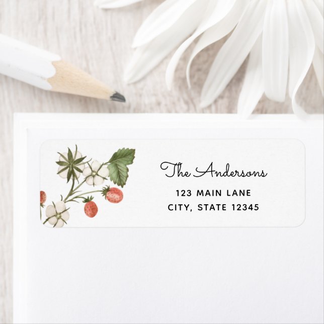 Etiqueta Rótulo de Endereço de Devolução de Morangos Selvag (Insitu)