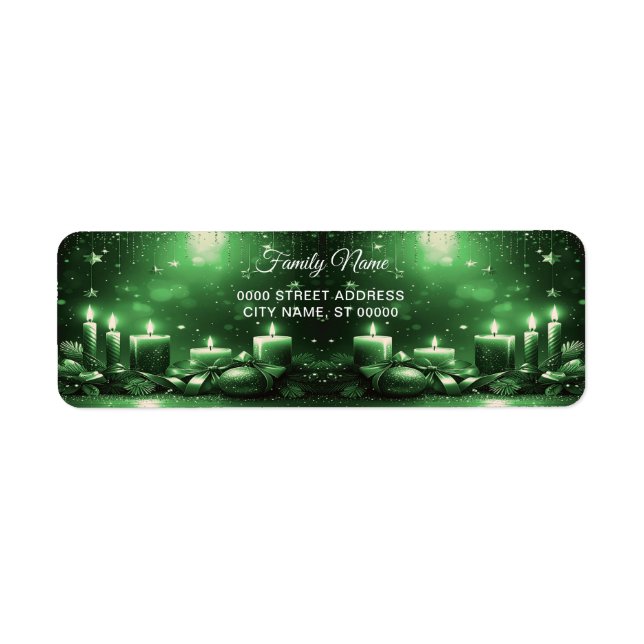 Etiqueta Rótulo de Endereço de Devolução de Natal Velas Ver (Frente)