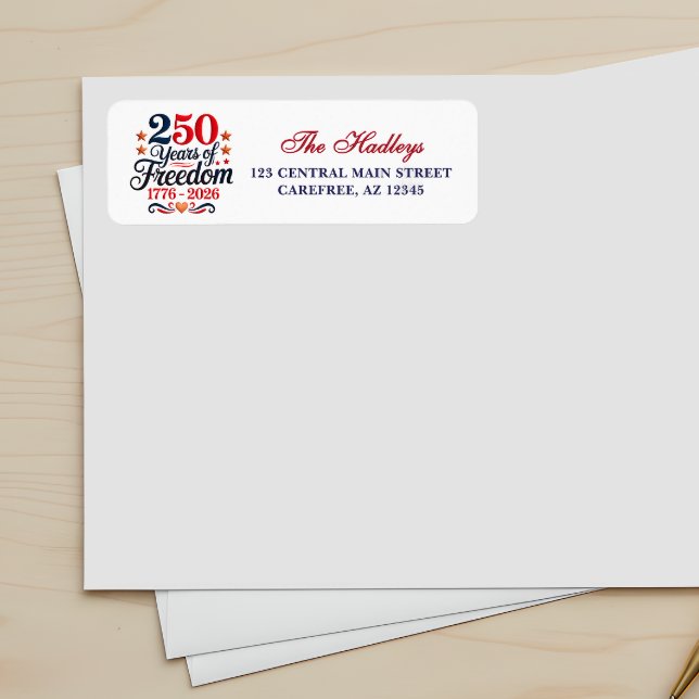 Etiqueta Rótulo de Endereço de Devolução do 250º Aniversári (Criador carregado)