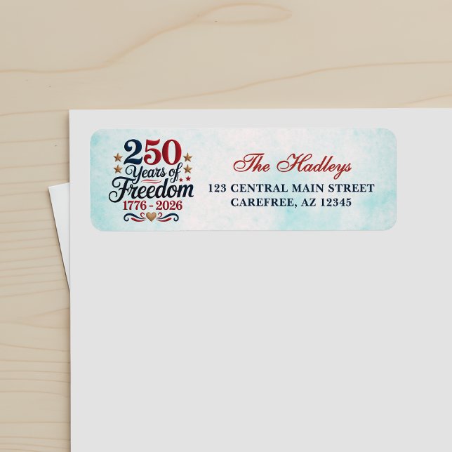 Etiqueta Rótulo de Endereço de Devolução do 250º Aniversári (Criador carregado)