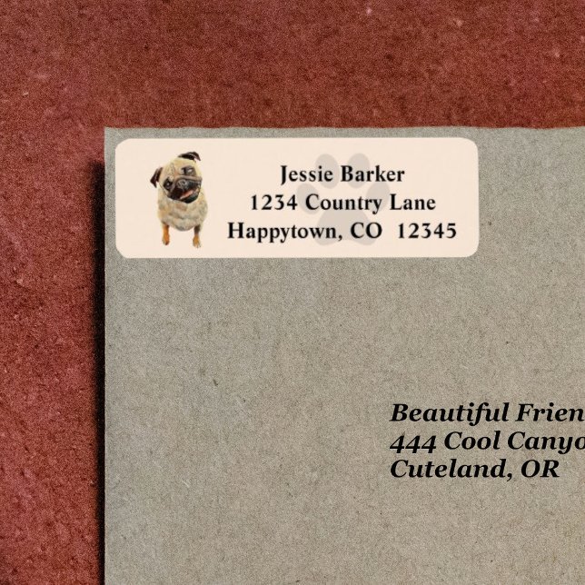 Etiqueta Rótulo de Endereço de Devolução do Cão Pintado (Criador carregado)