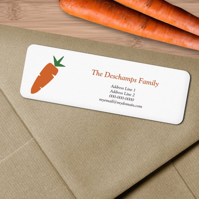Etiqueta Rótulo de Endereço de Devolução do Carrot (Carrot Return Address Label)