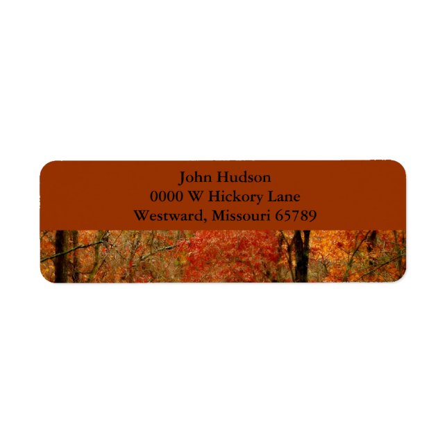Etiqueta Rótulo de Endereço de Devolução do outono (Frente)