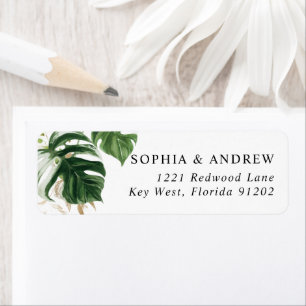 Etiqueta Rótulo de Endereço de Devolução do Verde Tropical