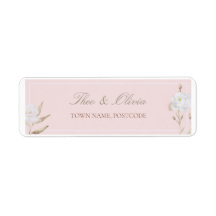 Rótulo de Endereço de Devolução Floral Blush Casam