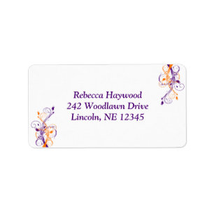 Etiqueta Rótulo de Endereço de Devolução Floral Branco Lara