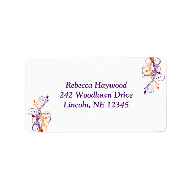 Etiqueta Rótulo de Endereço de Devolução Floral Branco Lara (Frente)