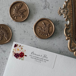 Etiqueta Rótulo de Endereço de Devolução Floral Colorida do