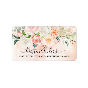 Etiqueta Rótulo de Endereço de Devolução Floral de Cor