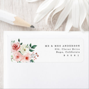 Etiqueta Rótulo de Endereço de Devolução Floral de Cores Aq