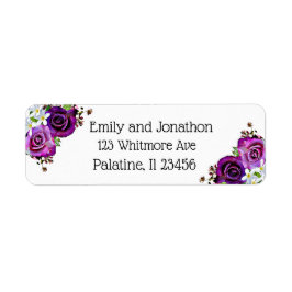 Etiqueta Rótulo de Endereço de Devolução Floral de Rosas Ro