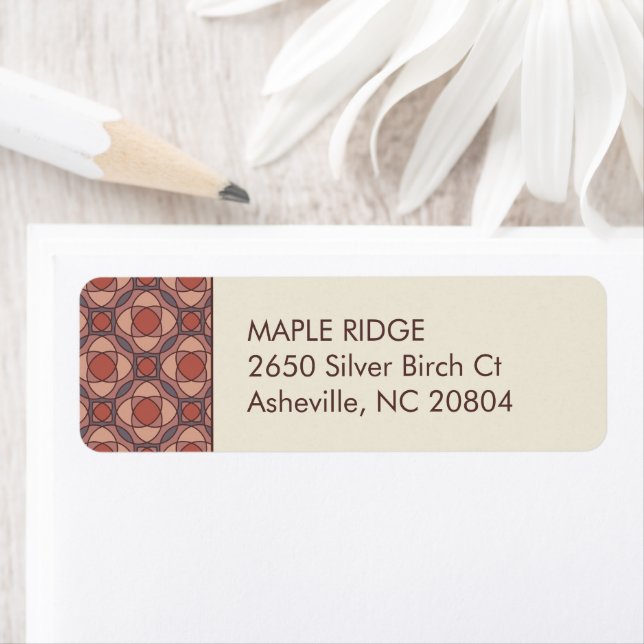 Etiqueta Rótulo de Endereço de Devolução Geométrico Moderno (Insitu)