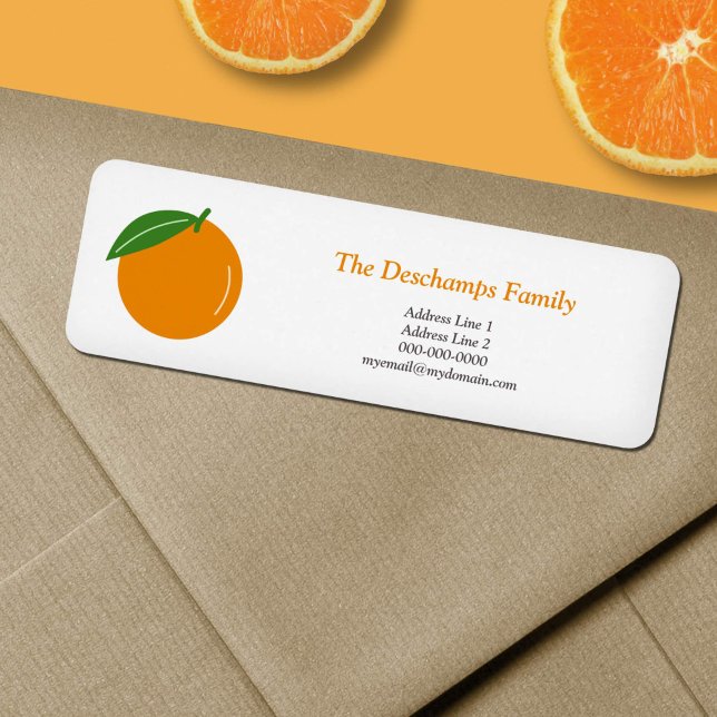 Etiqueta Rótulo de Endereço de Devolução Laranja (Orange Return Address Label)
