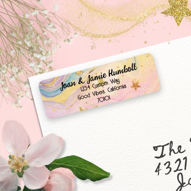 Etiqueta Rótulo de Endereço de Devolução Personalizado Rosa (Customize this label with your own name and address. )