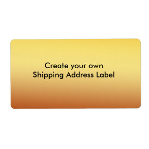 Etiqueta Rótulo de Endereço de Envio Dourado