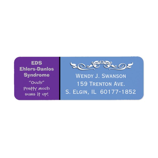 Etiqueta Rótulo de Endereço de Envio Sindrome de Ehlers-Dan (Frente)