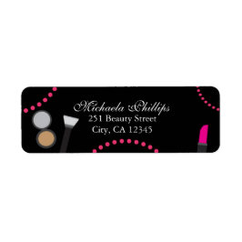 Etiqueta Rótulo de Endereço de Maquiagem Glamour Chic Swirl