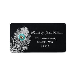 Etiqueta Rótulo de endereço de pavão do quadro de chalface