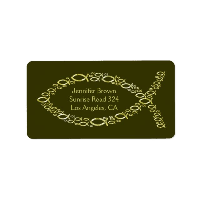 Etiqueta Rótulo de Endereço de Peixe Cristão (Frente)