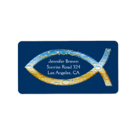 Etiqueta Rótulo de Endereço de Peixe Cristão