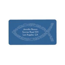 Etiqueta Rótulo de Endereço de Peixe Cristão