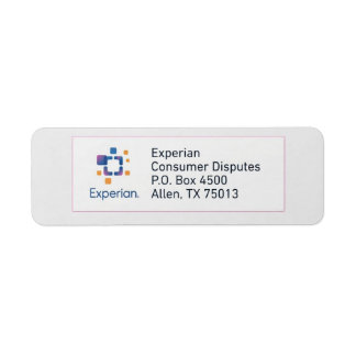 Etiqueta Rótulo de Endereço de Reclamação da Experian