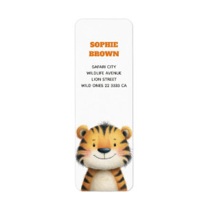 Etiqueta Rótulo de Endereço de Remessa de Filhote de Tigre 