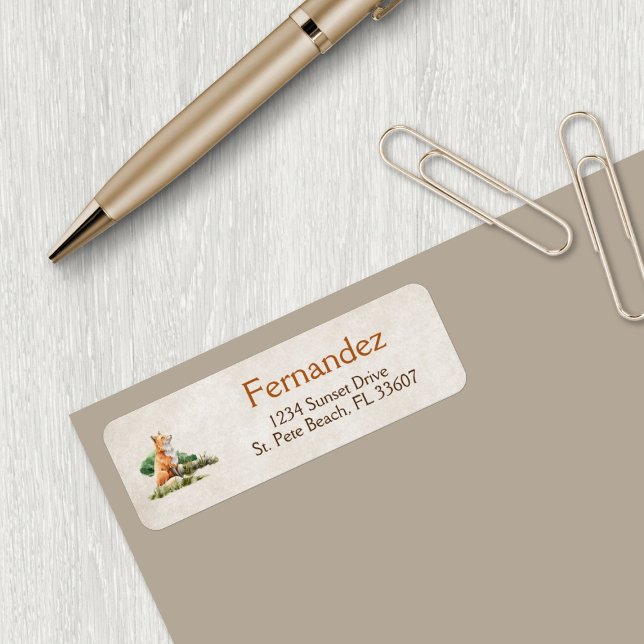 Etiqueta Rótulo de Endereço de Retorno Animal Woodland (Criador carregado)