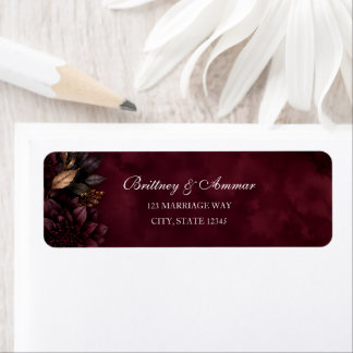 Etiqueta Rótulo de Endereço de Retorno Casamento Plum & Flo