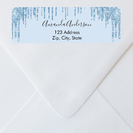 Etiqueta Rótulo de endereço de retorno com brilho azul clar