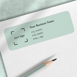 Etiqueta Rótulo de Endereço de Retorno Comercial Teal Moder