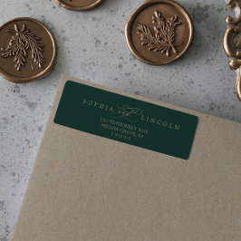 Etiqueta Rótulo de Endereço de Retorno da Caligrafia Verde 