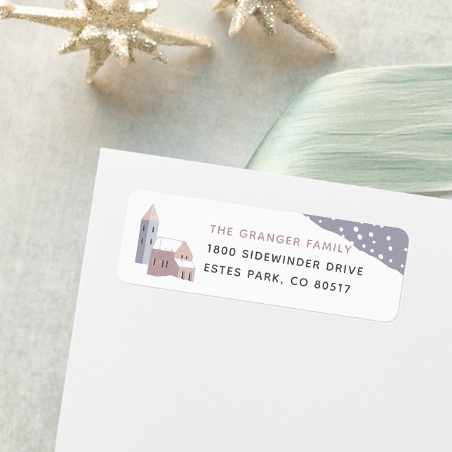 Etiqueta Rótulo de Endereço de Retorno da Vila Snowy (Criador carregado)