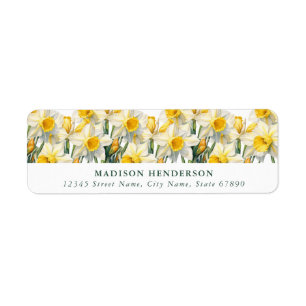 Etiqueta Rótulo de Endereço de Retorno das Flores Daffodil