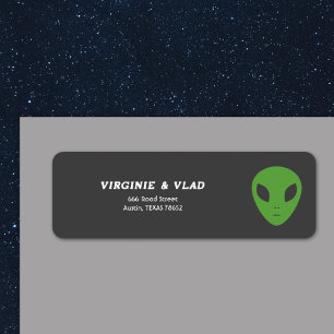 Etiqueta Rótulo de endereço de retorno de Alienígena verde