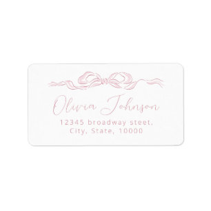Etiqueta Rótulo de Endereço de Retorno de Arco Rosa Elegant