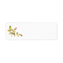 Etiqueta rótulo de endereço de retorno de berberis aquarela