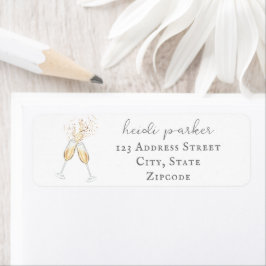 Etiqueta Rótulo de Endereço de Retorno de Brinde de Champan