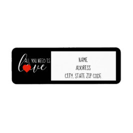 Etiqueta Rótulo de Endereço de Retorno de Coração